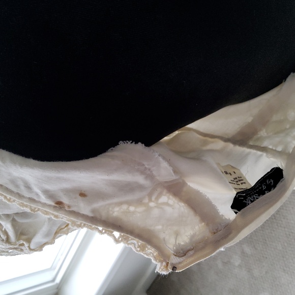 Gunne Sax / Black Label 60s Cream Cotton & Lace Boho Maxi Dress - Picture 10 of 16